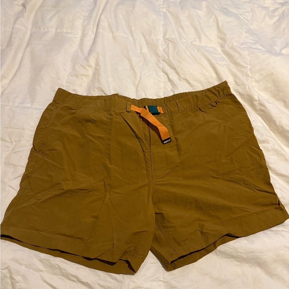 REI Men's Tan Shorts with Orange Detail